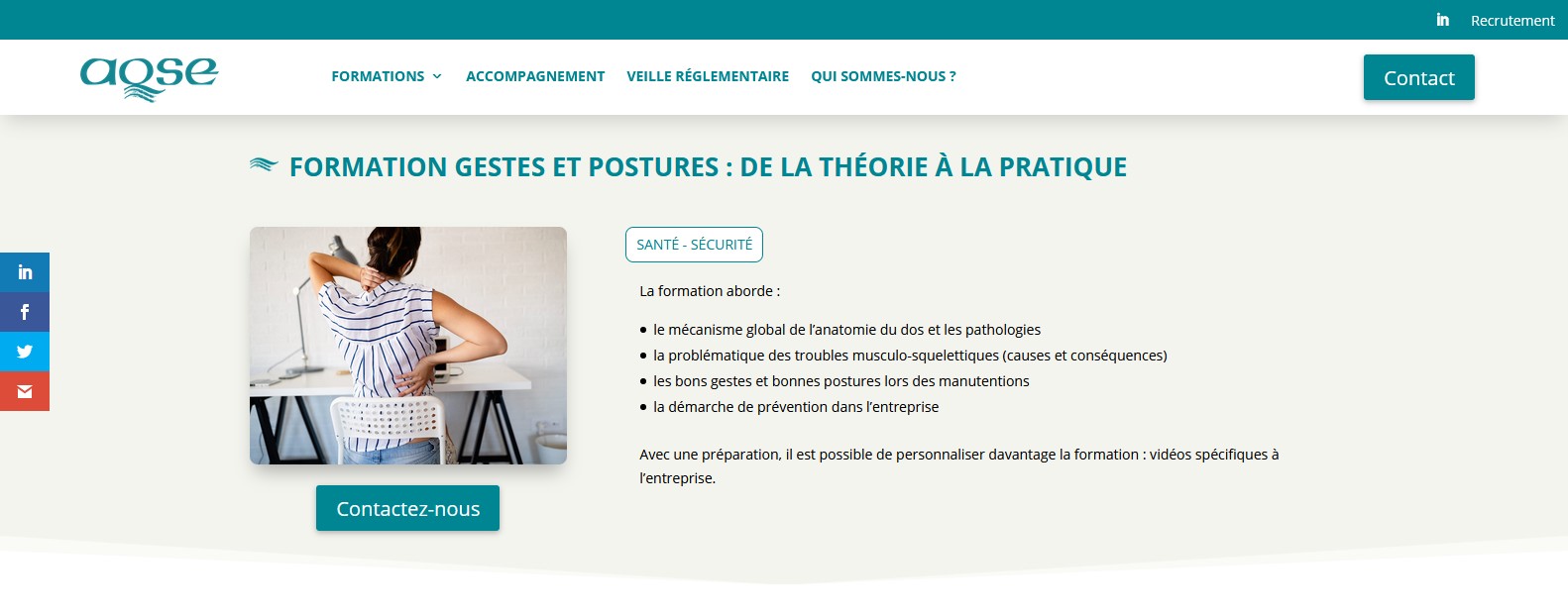 découvrez notre formation sur les gestes et postures, conçue pour améliorer votre bien-être au travail et prévenir les blessures. apprenez des techniques essentielles pour adopter une ergonomie optimale au quotidien.